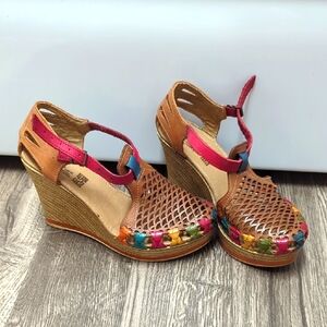 Colorful Woven Wedge Sandals from Mexico